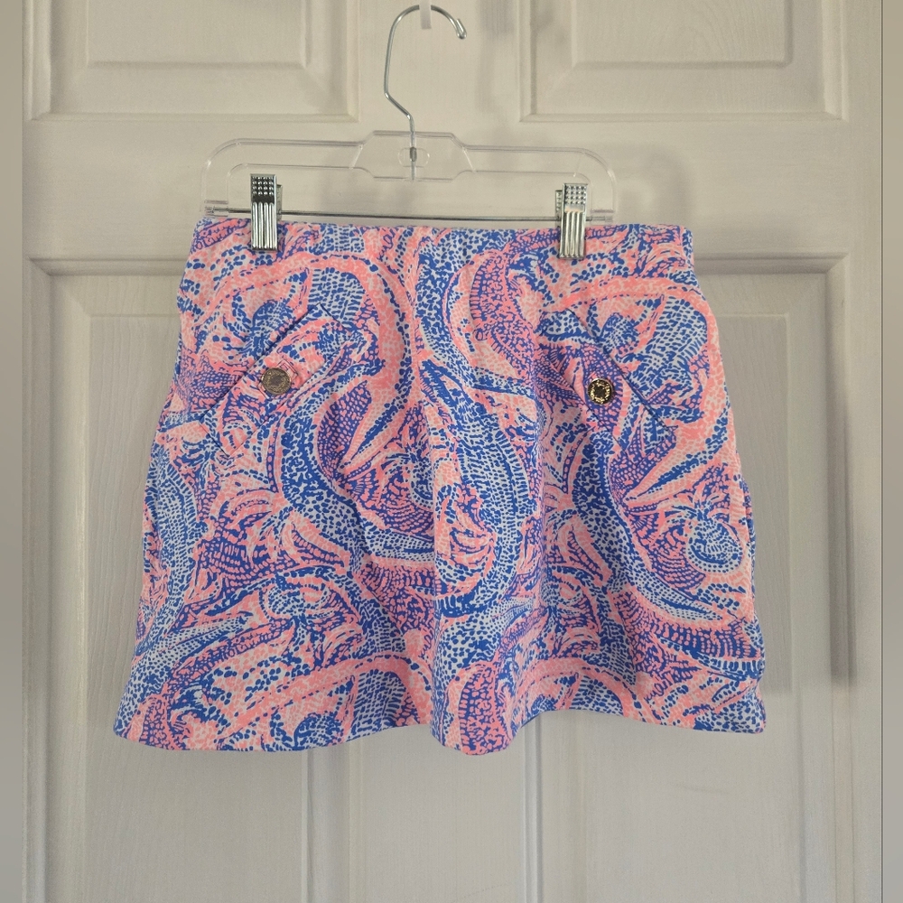 Lilly Pulitzer Madison Skort Coastal Blue Maybe Gator XS